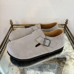 Torotto Slipper Shoes Womens Size 10 41 Gray Buckle Strap Faux‎ Suede Comfort